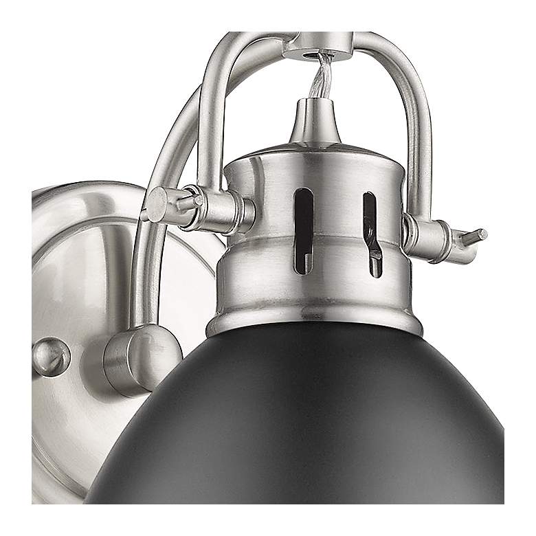 Image 2 Duncan 8 1/2" High Pewter Wall Sconce w/ Matte Black Shade more views