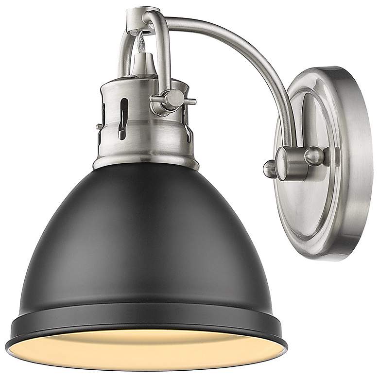 Image 3 Duncan 8 1/2" High Pewter Wall Sconce w/ Matte Black Shade more views