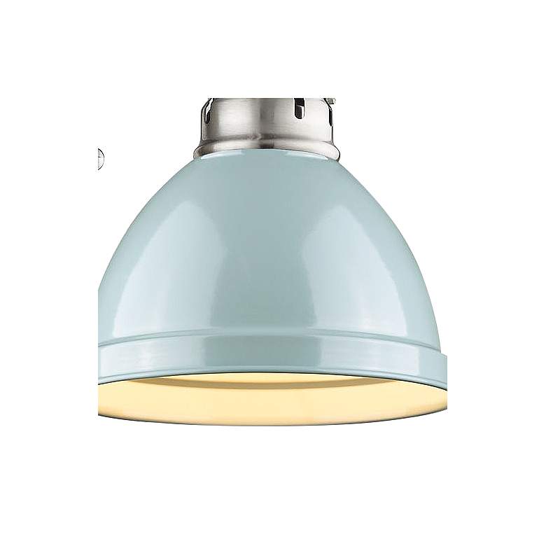 Image 2 Duncan 8 1/2" High Pewter Wall Sconce with Seafoam Shade more views