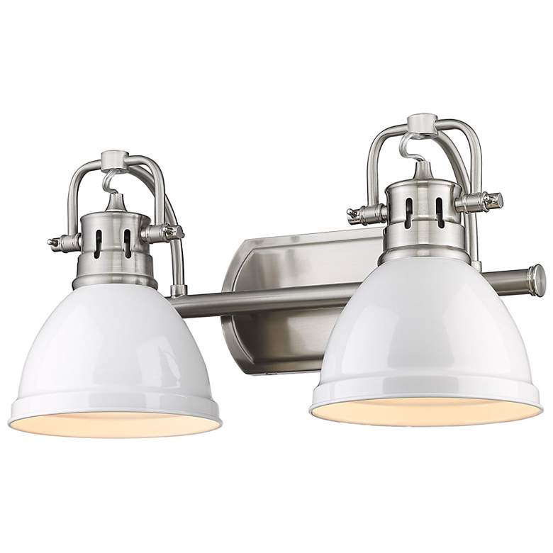 Image 3 Duncan 8 1/2" High Pewter White 2-Light Wall Sconce