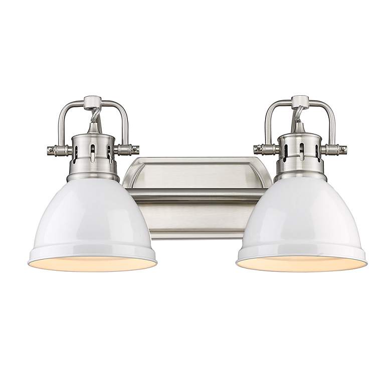 Image 4 Duncan 8 1/2" High Pewter White 2-Light Wall Sconce more views