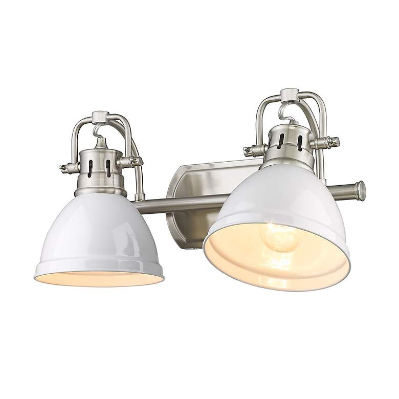 Image 5 Duncan 8 1/2" High Pewter White 2-Light Wall Sconce more views