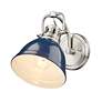 3_Duncan 8 1/2" High Pewter with Navy Blue Wall Sconce more views