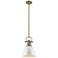 Duncan 9" Wide Aged Brass and White Mini Pendant