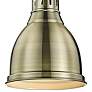 Duncan 9" Wide Aged Brass Modern Industrial Mini-Pendant with Rod
