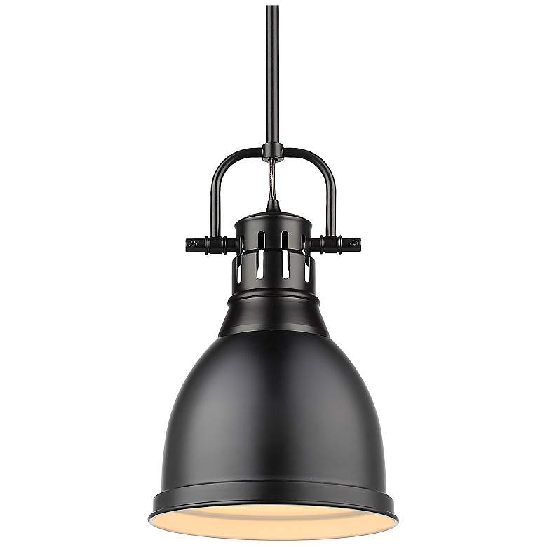 Image 2 Duncan 9" Wide Black Dome Mini Pendant