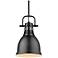 Duncan 9" Wide Black Dome Mini Pendant