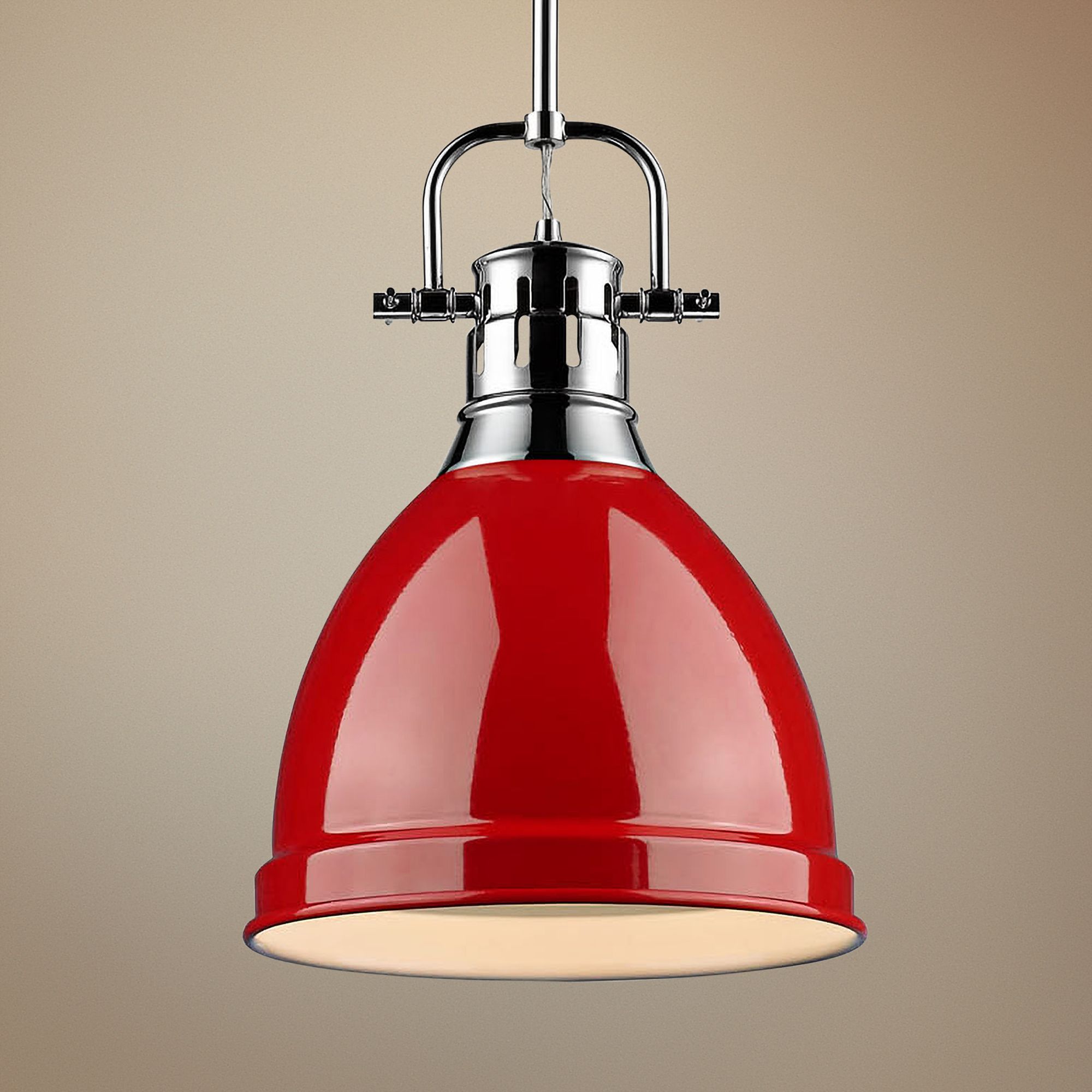 Shade Colour Red Searchlight Vibrant 1 Light Mini Pendant 