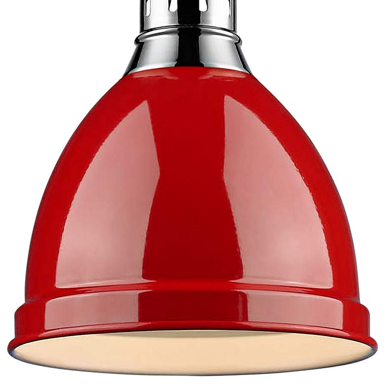 Image 3 Duncan 9 inch Wide Chrome and Red Mini Pendant with Rod more views