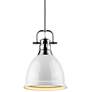 Duncan 9" Wide Chrome and White Mini Pendant with Rod