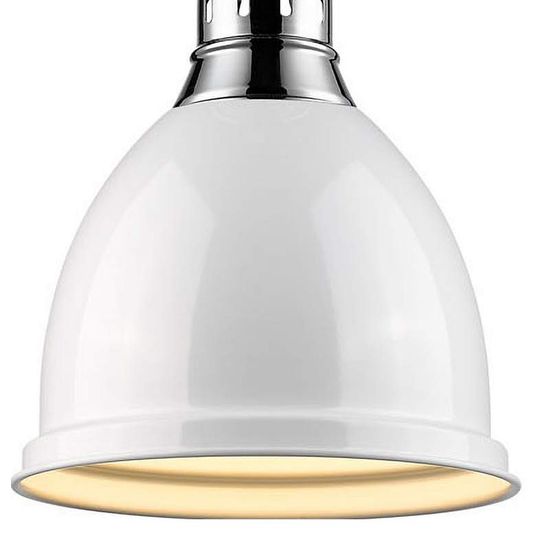Image 3 Duncan 9" Wide Chrome and White Mini Pendant with Rod more views