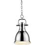 Duncan 9" Wide Chrome Mini Pendant with Chain
