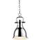 Duncan 9" Wide Chrome Mini Pendant with Chain