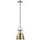 Duncan 9" Wide Pewter and Aged Brass Mini Pendant