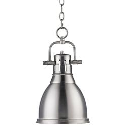 Duncan 9&quot; Wide Pewter Mini Pendant with Chain