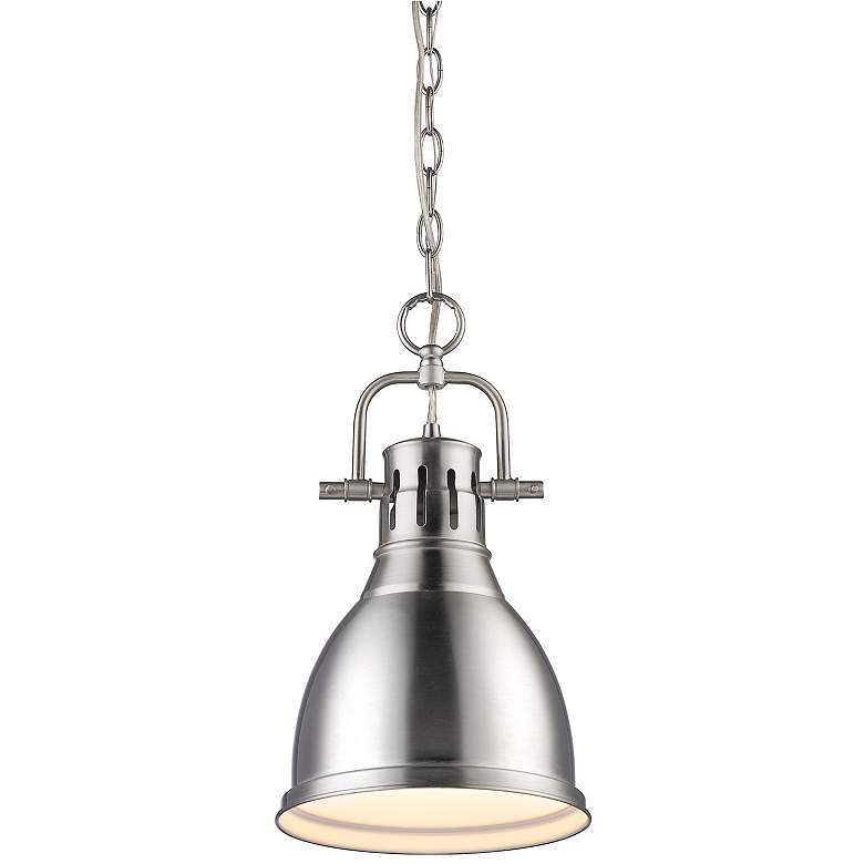 Image 4 Duncan 9" Wide Pewter Mini Pendant with Chain more views