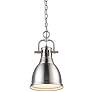 Duncan 9" Wide Pewter Mini Pendant with Chain