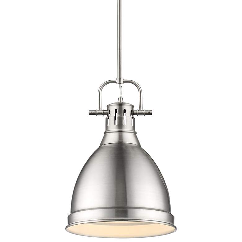 Image 2 Duncan 9" Wide Pewter Mini Pendant with Rod