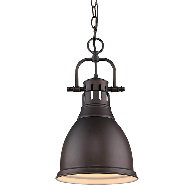 Image 1 Duncan 9" Wide Rubbed Bronze Bell Mini Pendant
