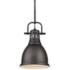 Duncan 9" Wide Rubbed Bronze Mini Pendant with Rod