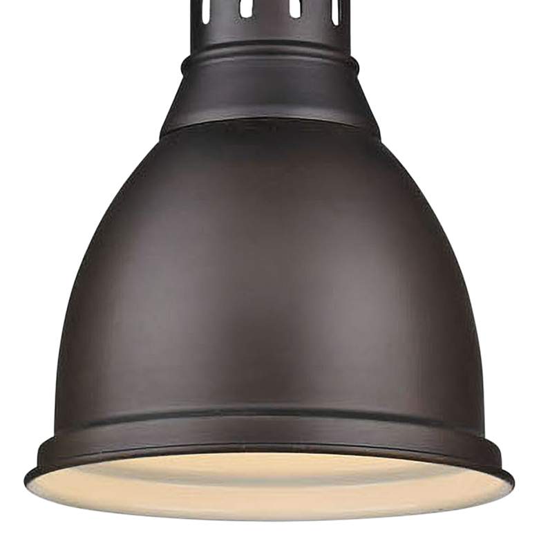Image 3 Duncan 9" Wide Rubbed Bronze Mini Pendant with Rod more views