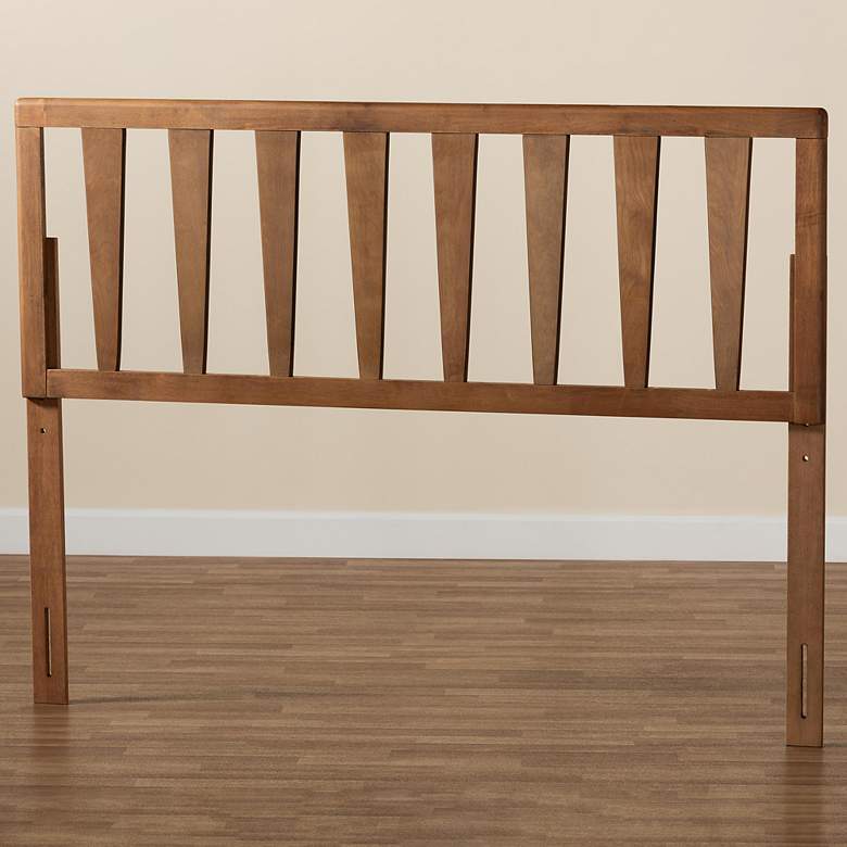 Image 1 Duncan Ash Walnut Rubberwood Open Slat Queen Headboard