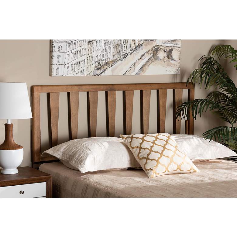 Image 5 Duncan Ash Walnut Rubberwood Open Slat Queen Headboard more views