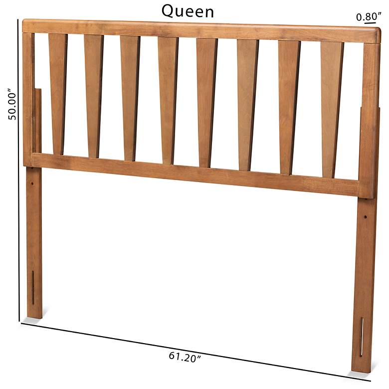 Image 6 Duncan Ash Walnut Rubberwood Open Slat Queen Headboard more views