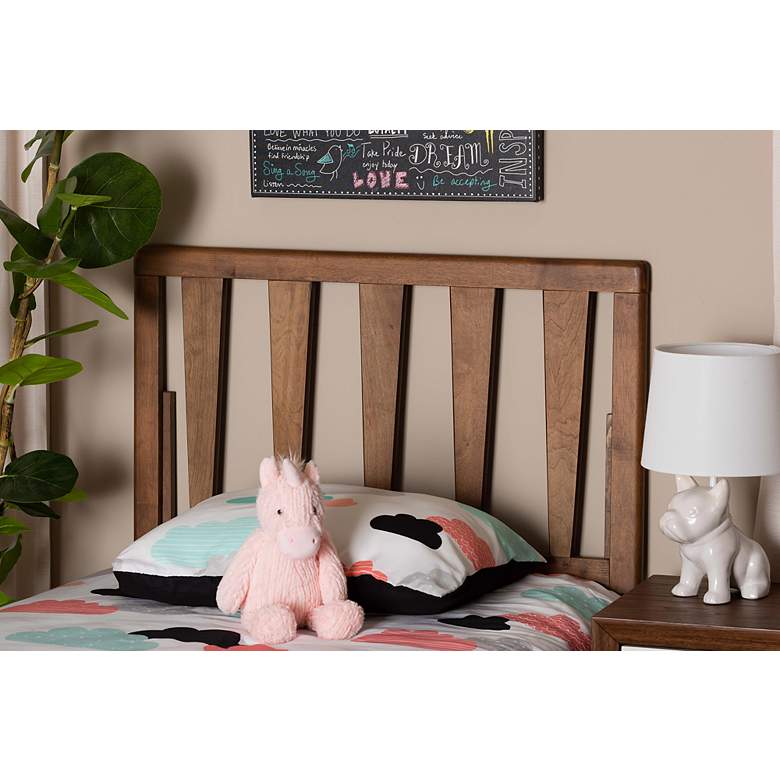 Image 5 Duncan Ash Walnut Rubberwood Open Slat Twin Headboard more views