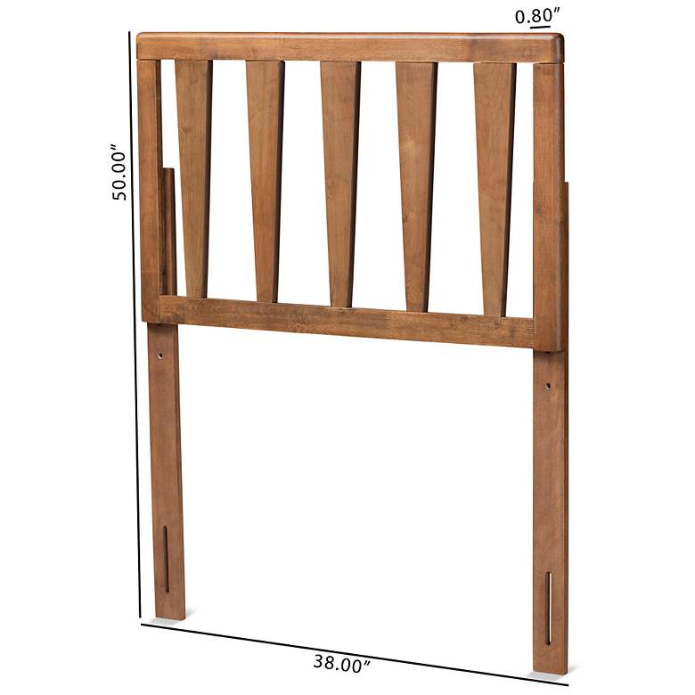 Image 6 Duncan Ash Walnut Rubberwood Open Slat Twin Headboard more views