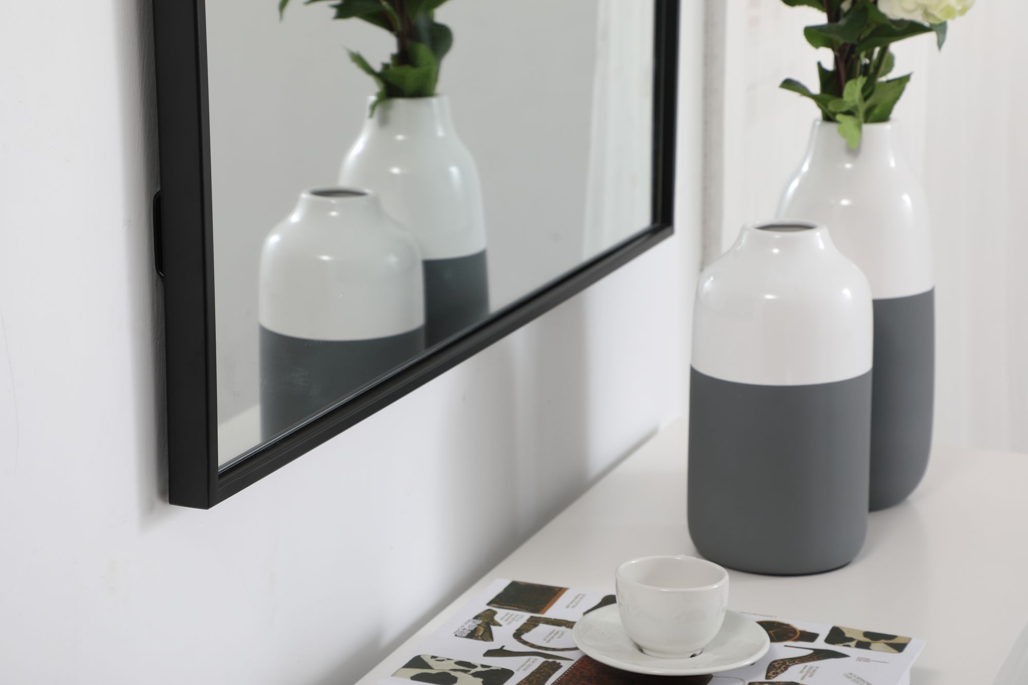 Duncan Black Metal 30" x 40" Vanity Wall Mirror