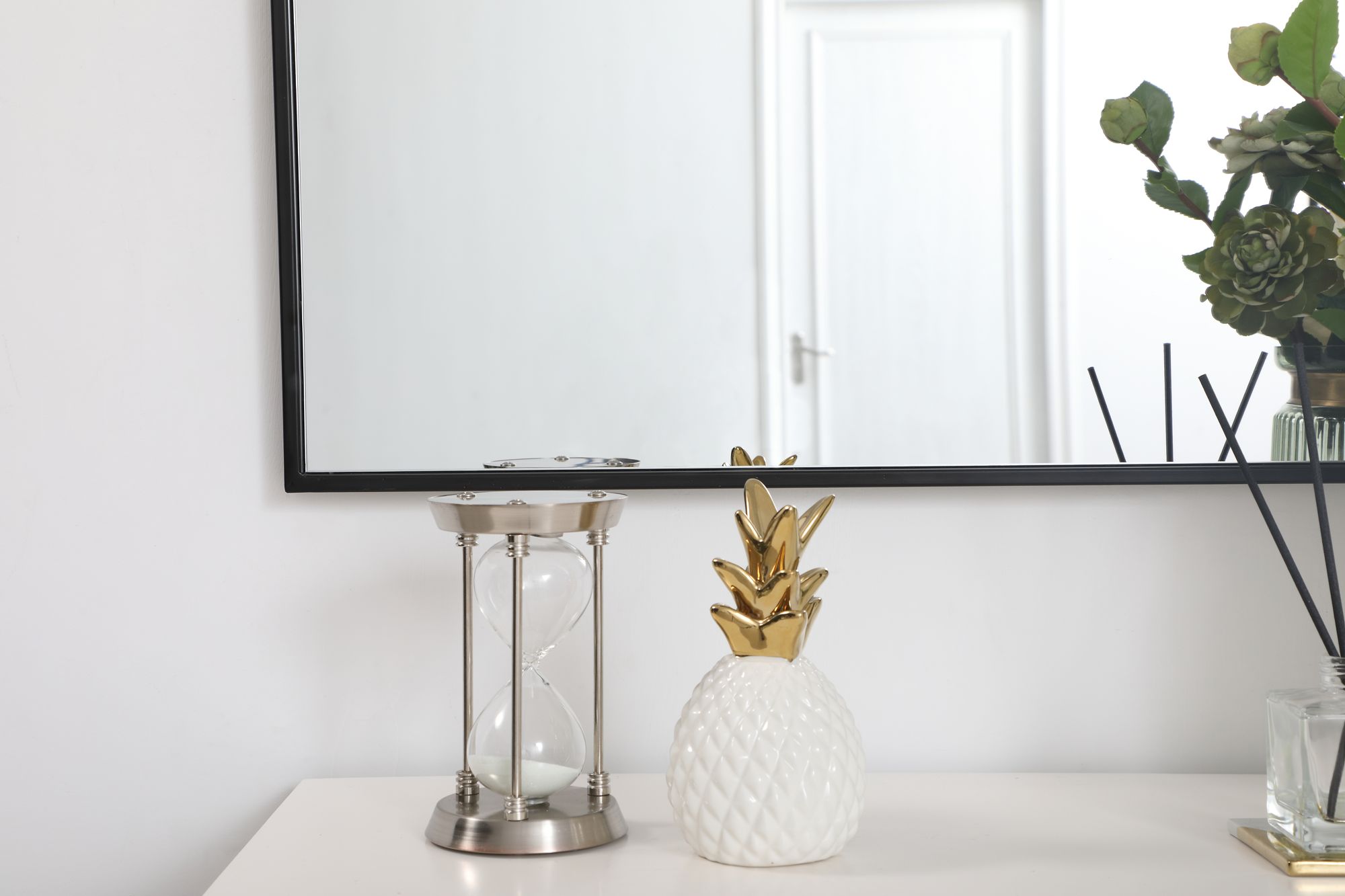 Duncan Black Metal 36" x 40" Vanity Wall Mirror in scene