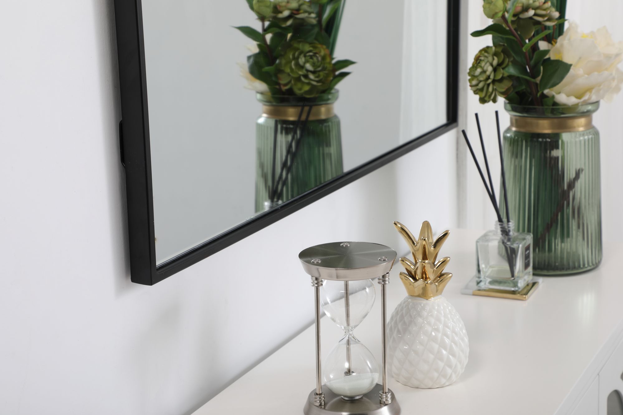 Duncan Black Metal 36" x 40" Vanity Wall Mirror in scene