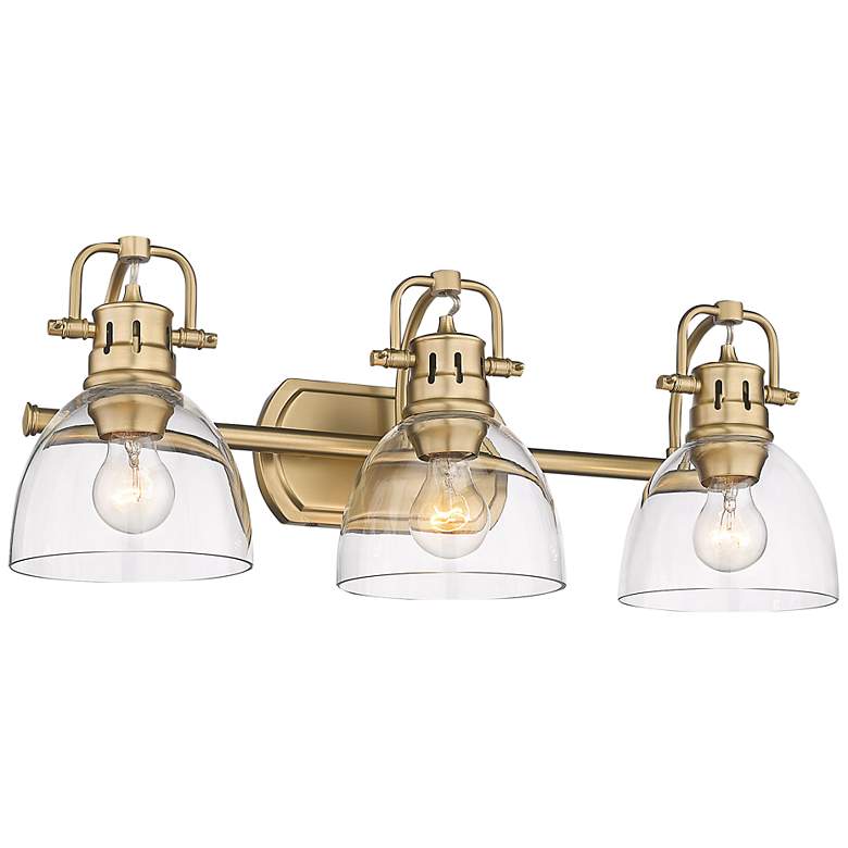 Image 2 Duncan Brushed Champagne Bronze 3-Light Bath Light with Clear Glass