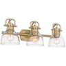 Duncan Brushed Champagne Bronze 3-Light Bath Light with Clear Glass