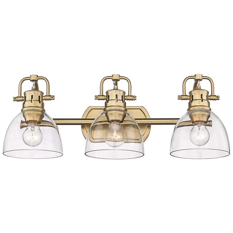 Image 4 Duncan Brushed Champagne Bronze 3-Light Bath Light with Clear Glass more views