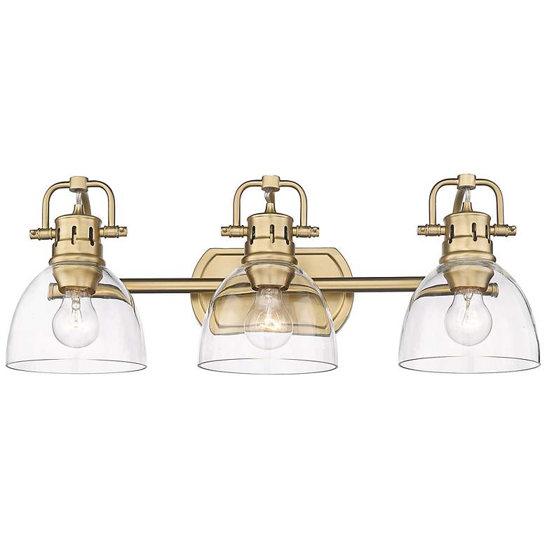 Image 5 Duncan Brushed Champagne Bronze 3-Light Bath Light with Clear Glass more views