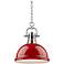 Duncan Pewter 14" Wide Contemporary Red Pendant Light