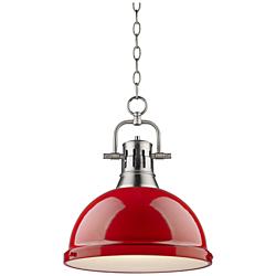 Duncan Pewter 14&quot; Wide Contemporary Red Pendant Light