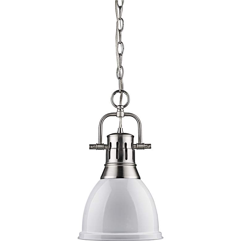 Image 3 Duncan Pewter 9" Wide Contemporary White Mini Pendant more views