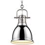 1_Duncan Small Pendant with Chain in Pewter with Chrome