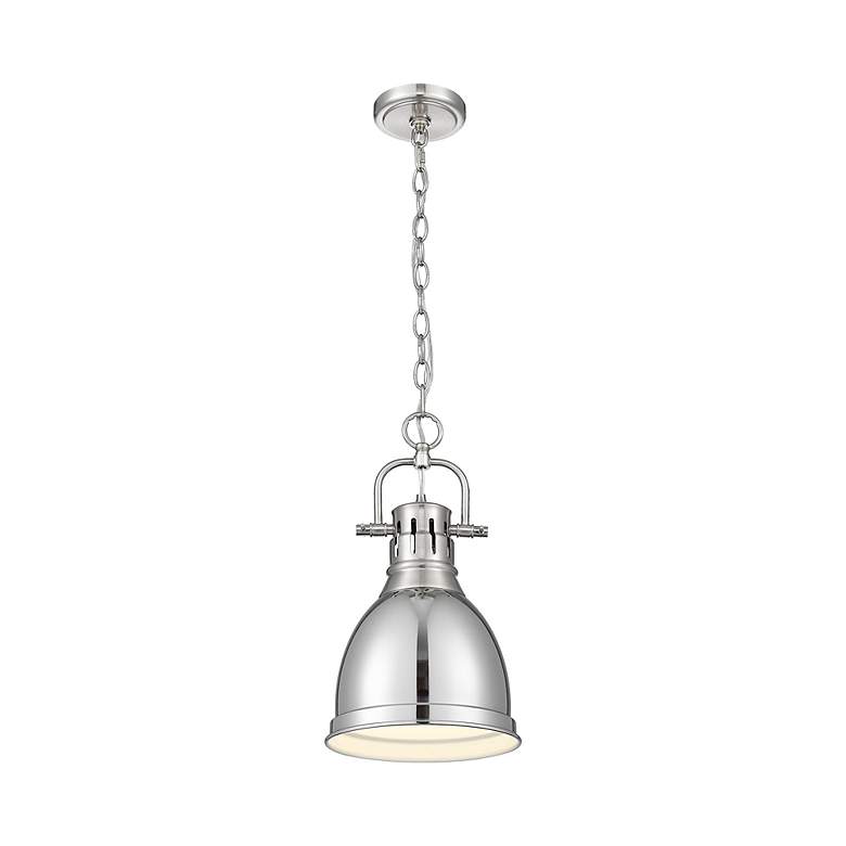 Image 2 Duncan Small Pendant with Chain in Pewter with Chrome more views