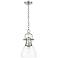 Duncan Small Pendant with Chain in Pewter with Clear Glass