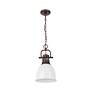 2_Duncan Small Pendant with Chain in Rubbed Bronze with Matte White more views