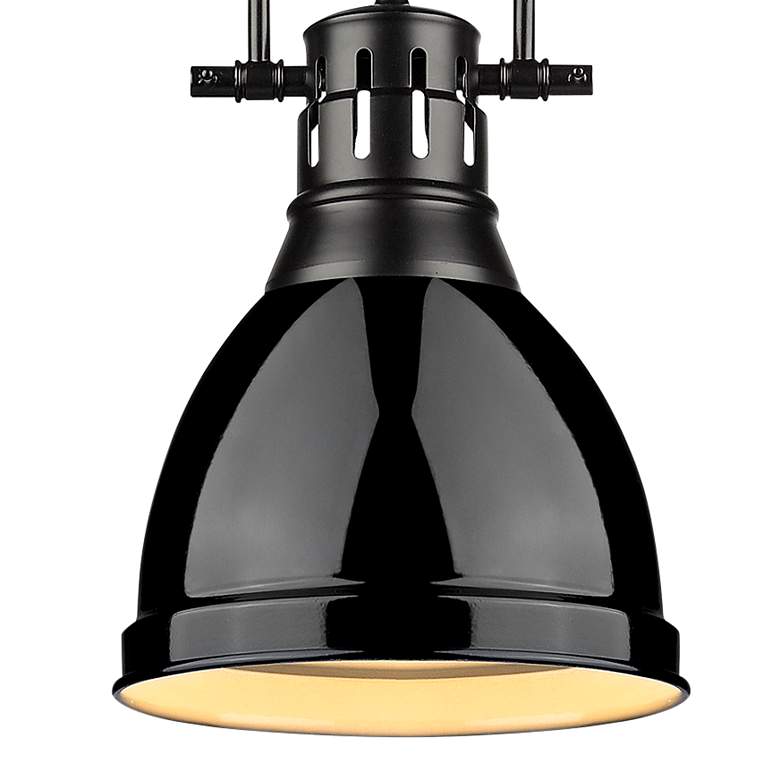 Image 2 Duncan Small Pendant with Rod in Matte Black with Black more views