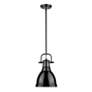 2_Duncan Small Pendant with Rod in Matte Black with Black more views