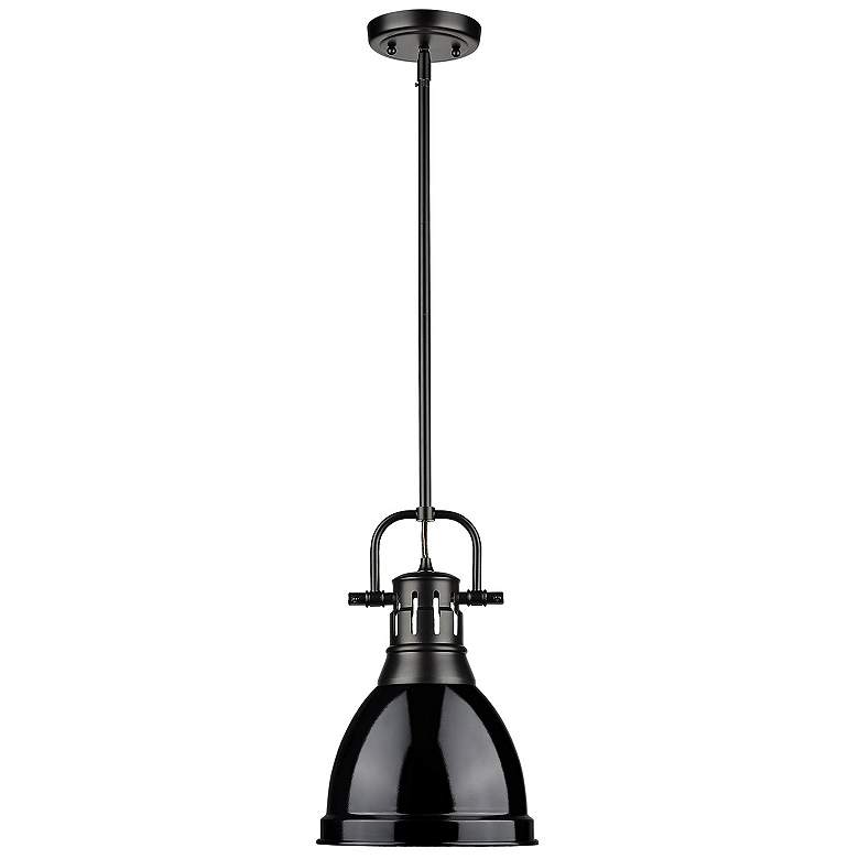 Image 3 Duncan Small Pendant with Rod in Matte Black with Black more views