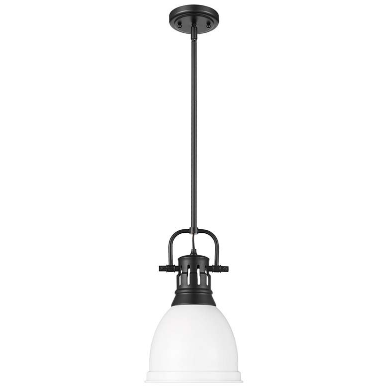 Image 1 Duncan Small Pendant with Rod in Matte Black with Matte White