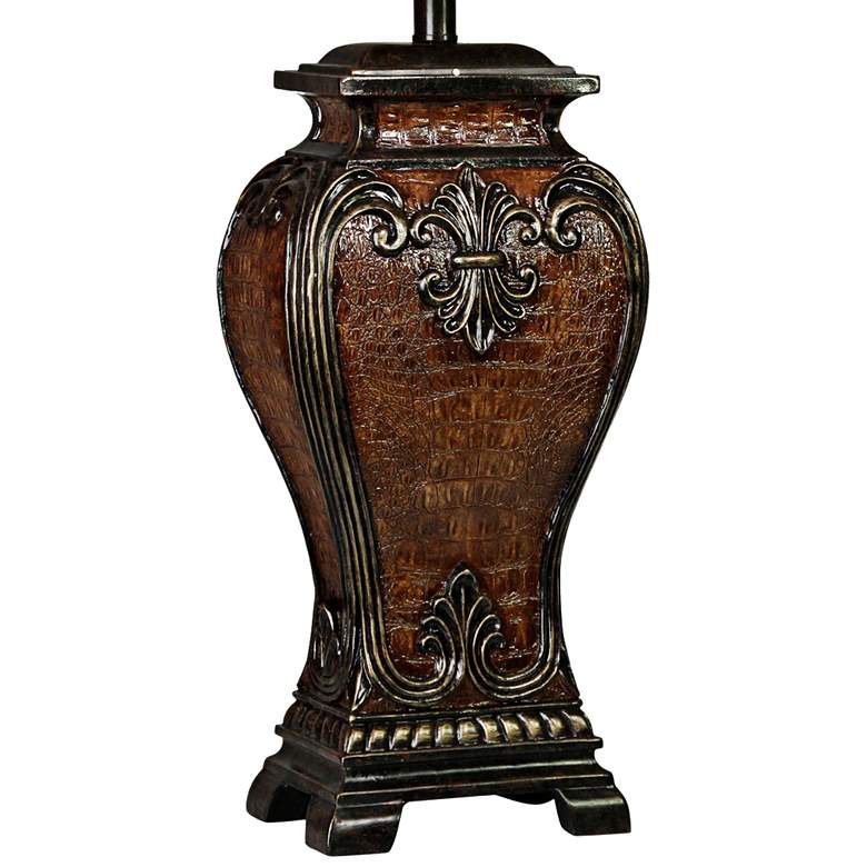 Image 3 Dundee 33 1/2" Gold and Faux Crocodile Traditional Table Lamp more views