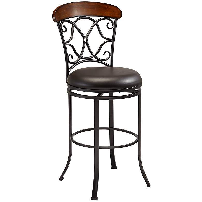 Image 1 Dundee Brown Faux Leather 26 inch Swivel Counter Stool